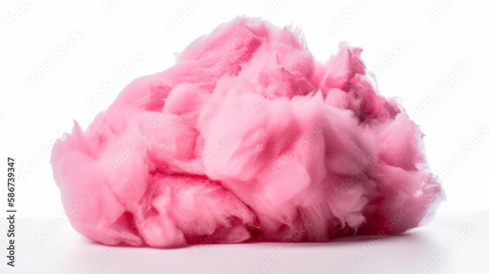 Pink cotton candy. Illustration AI Generative