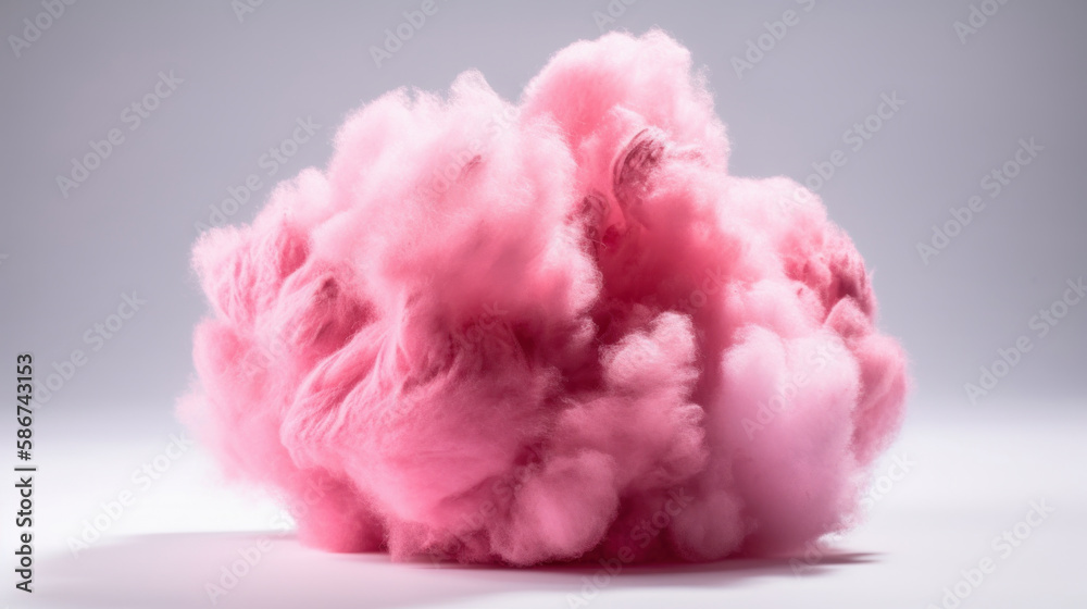 Pink cotton candy. Illustration Generative AI.