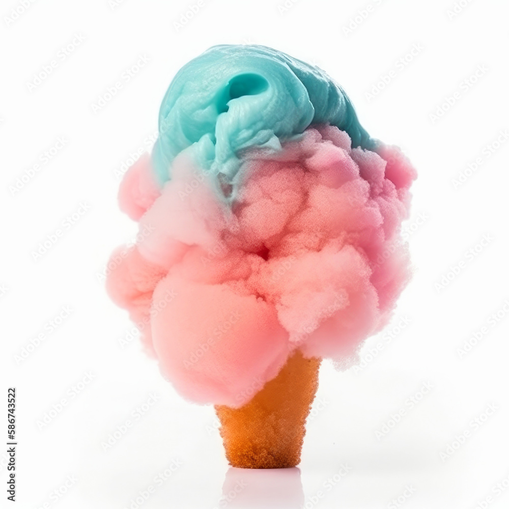 Sweet cotton candy. Illustration AI Generative.