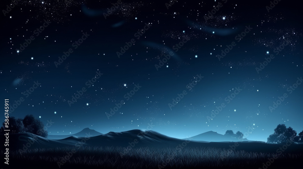 Night sky with stars. Illustration AI Generative