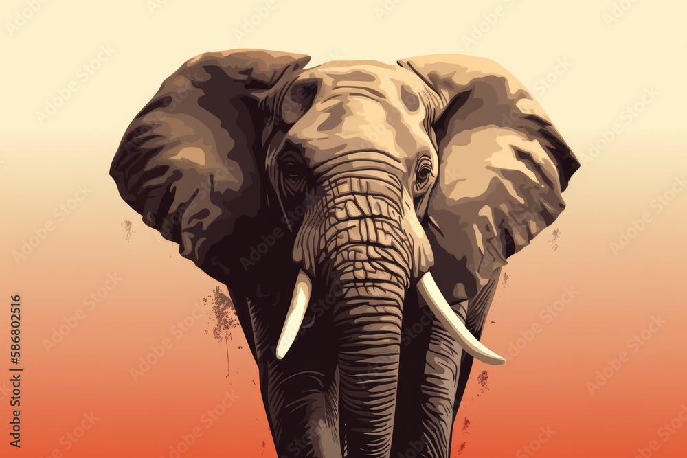 isolated elephant design icon. Generative AI