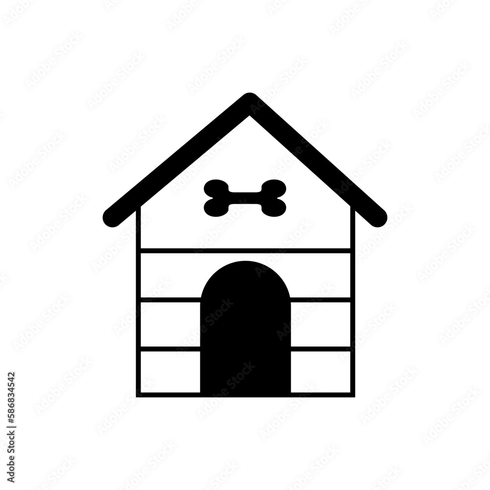 Dog house on white background