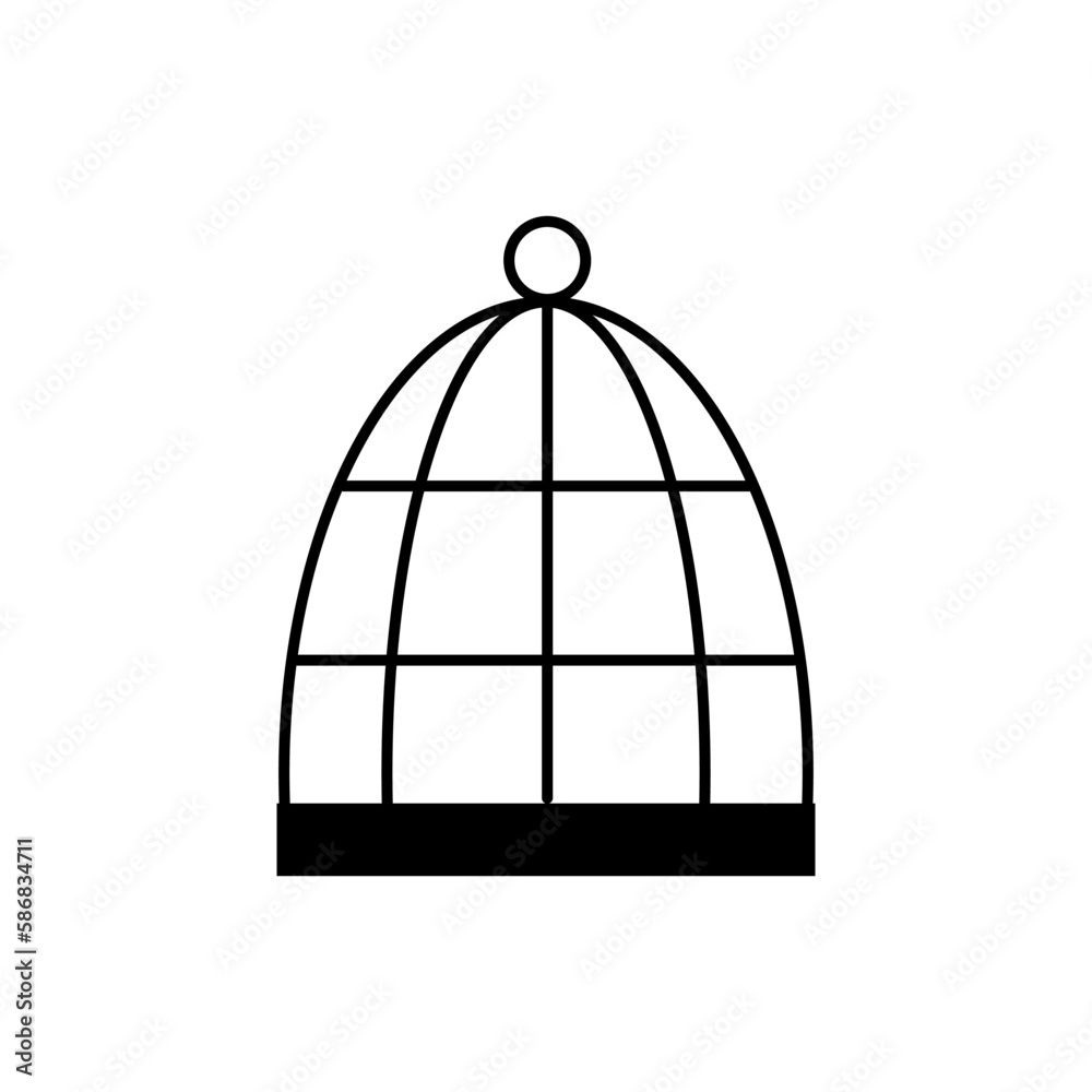 Cage for birds on white background