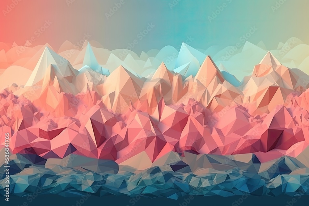 majestic mountain range painted digitally. Generative AI