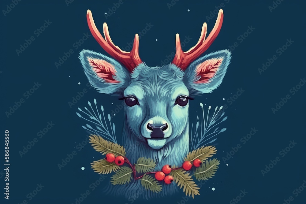 majestic deer with antlers in a natural setting. Generative AI