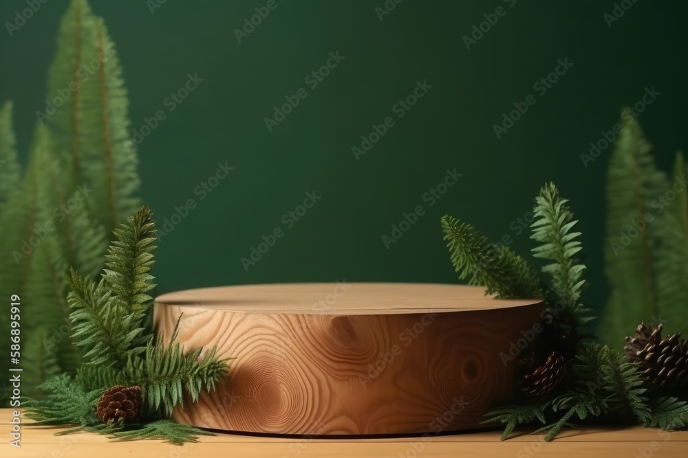 wooden box on a table in a rustic setting. Generative AI