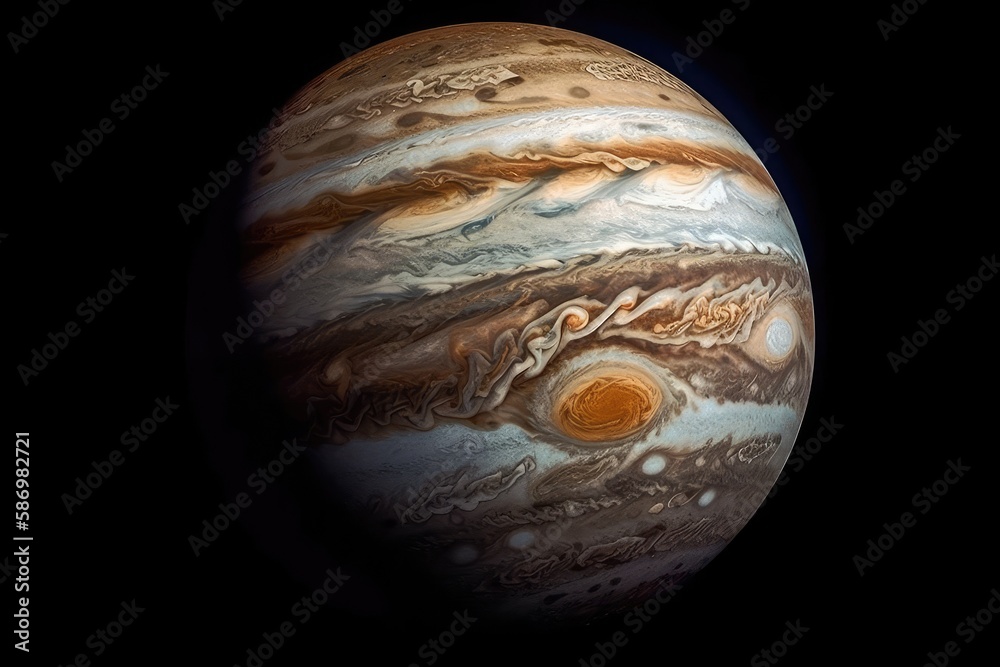 The image of Jupiter taken from space reveals all its beauty. incredibly detailed image with compone