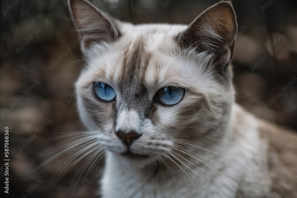 cat with blue eyes. Generative AI