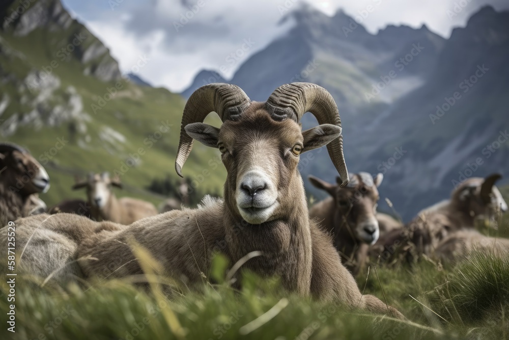 Moufflons in the Italian Alps are stunning. Generative AI