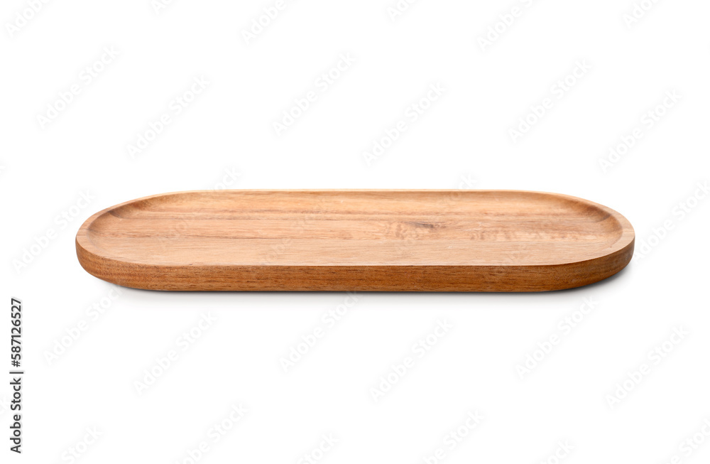 Clean wooden kitchen board isolated on white background