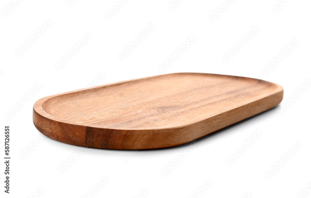 Clean wooden kitchen board isolated on white background