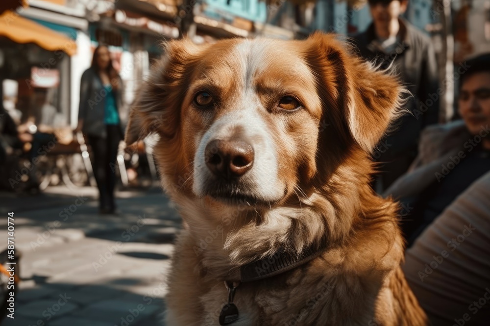 Street dog in Fethiye, Turkey. Generative AI