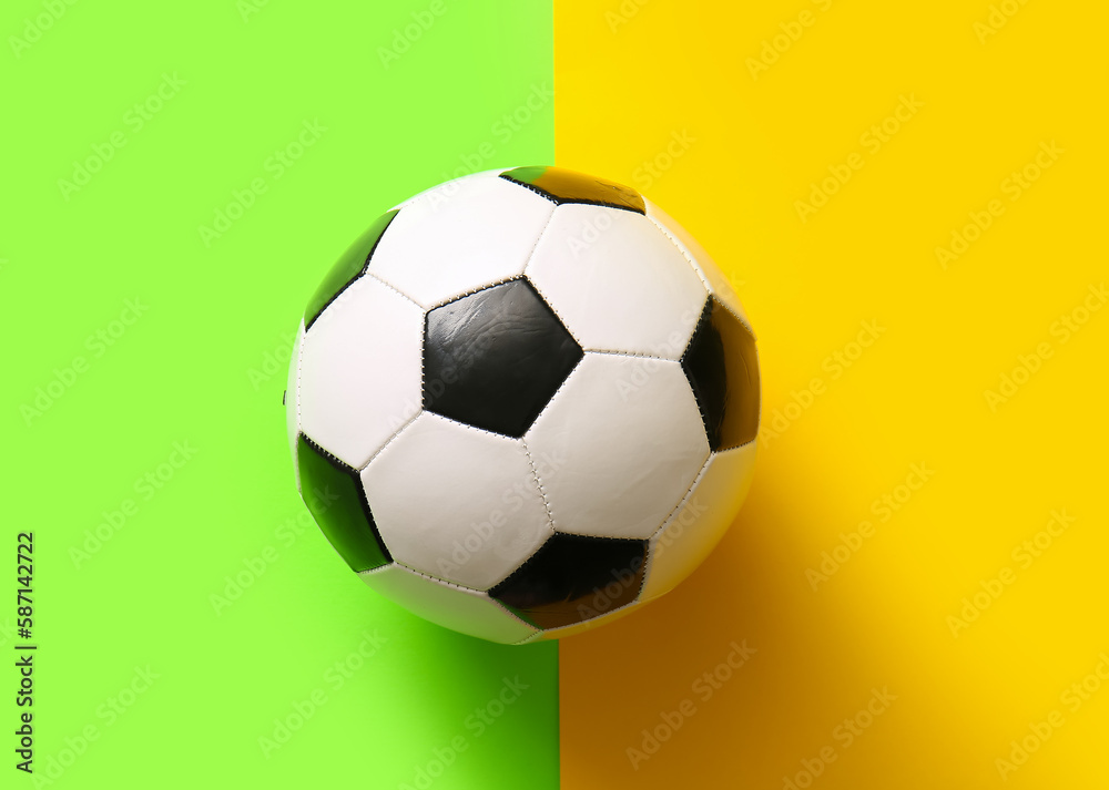 Soccer ball on color  background