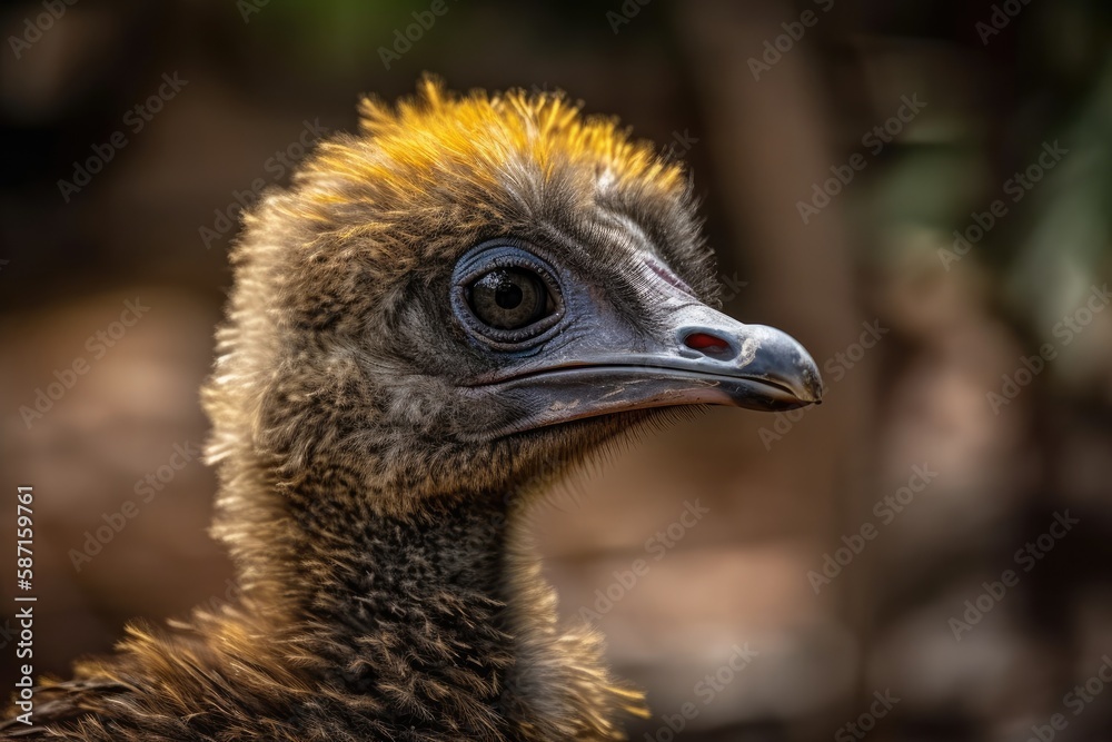 Yellow headed moa (Cinyctis penicillata). Generative AI