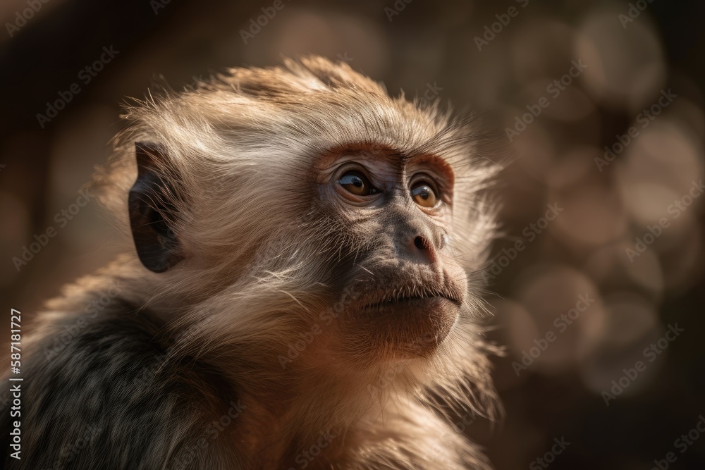 photograph of a monkey in the wild. Generative AI