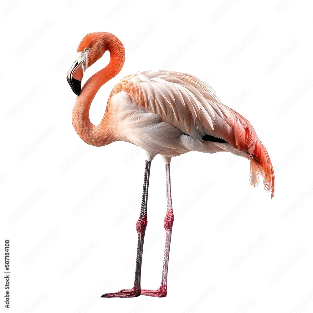 flamingo isolated on white