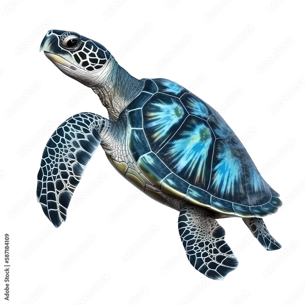 sea turtle isolated on white