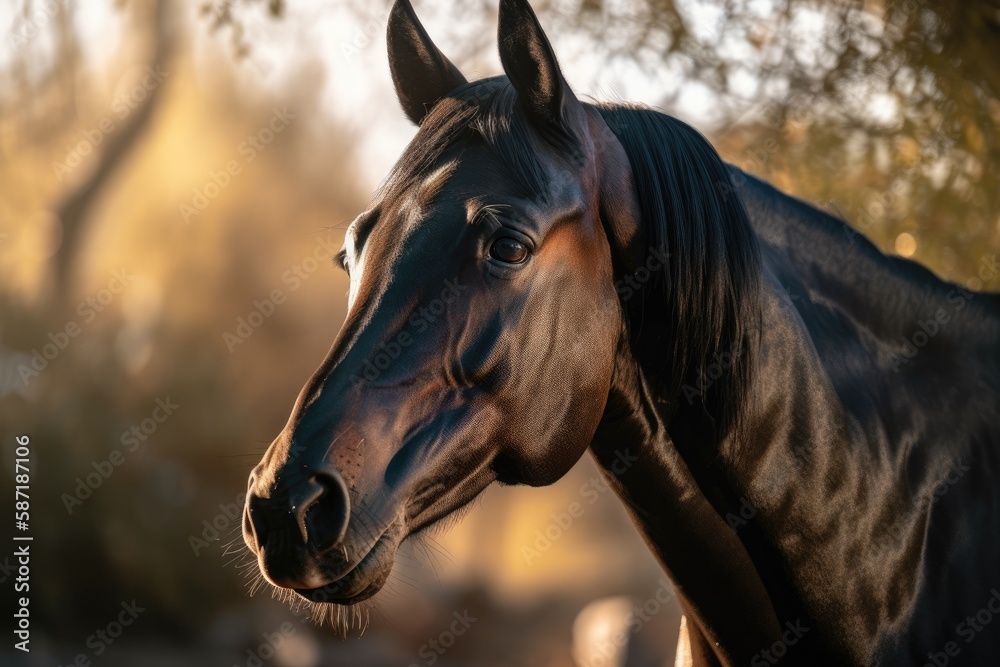 a picture of a stunning bay Arabian colt. Generative AI