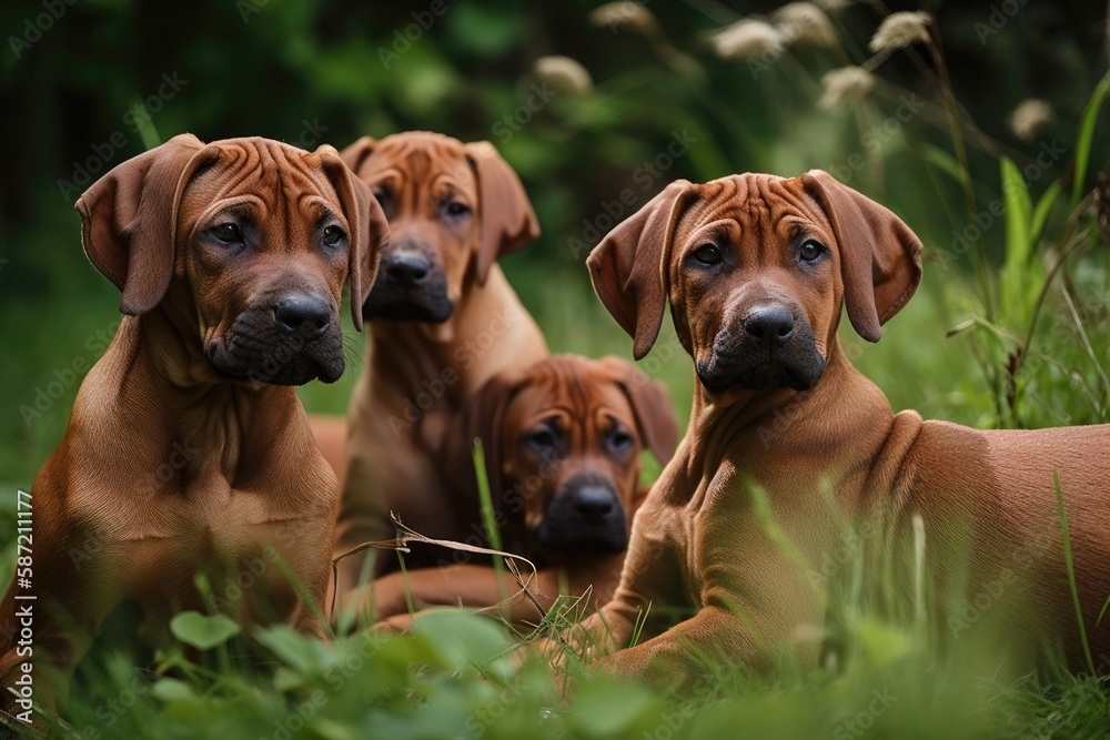 Puppy Rhodesian Ridgeback. Generative AI