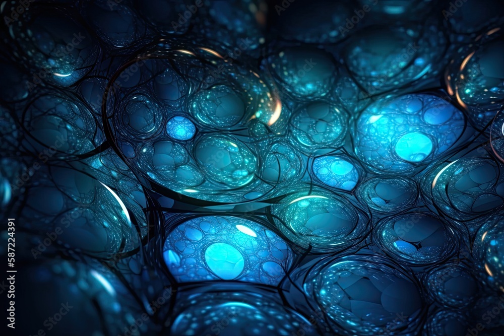 close-up water bubbles. Generative AI