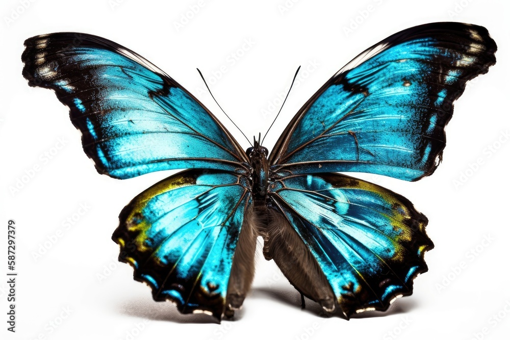 Color butterfly, isolated on white background. Generative AI