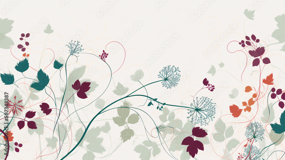 Whimsical Spring Floral Background generative ai