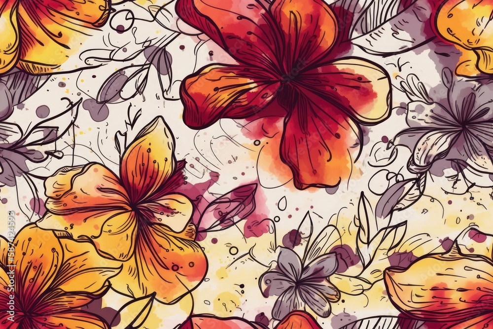 colorful autumn leaves on a dark background. Generative AI