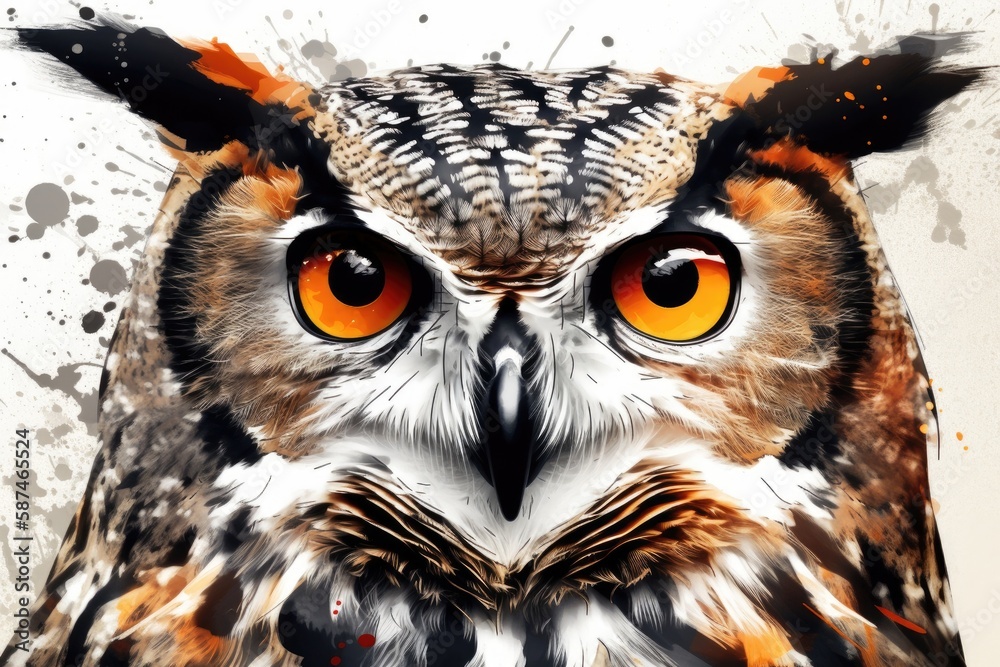 Illustration of an Owl. Generative AI