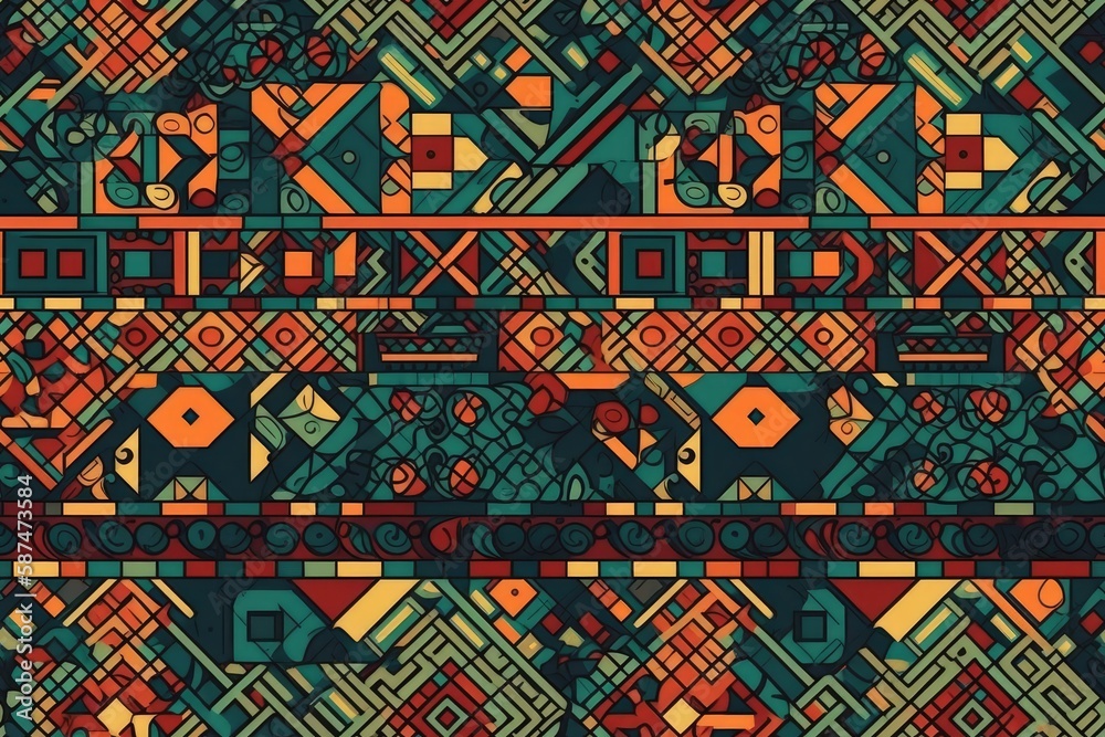 vibrant and colorful pattern with an array of hues and tones. Generative AI