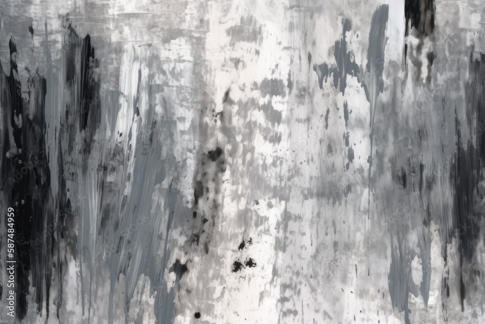 monochromatic abstract painting with bold brushstrokes. Generative AI