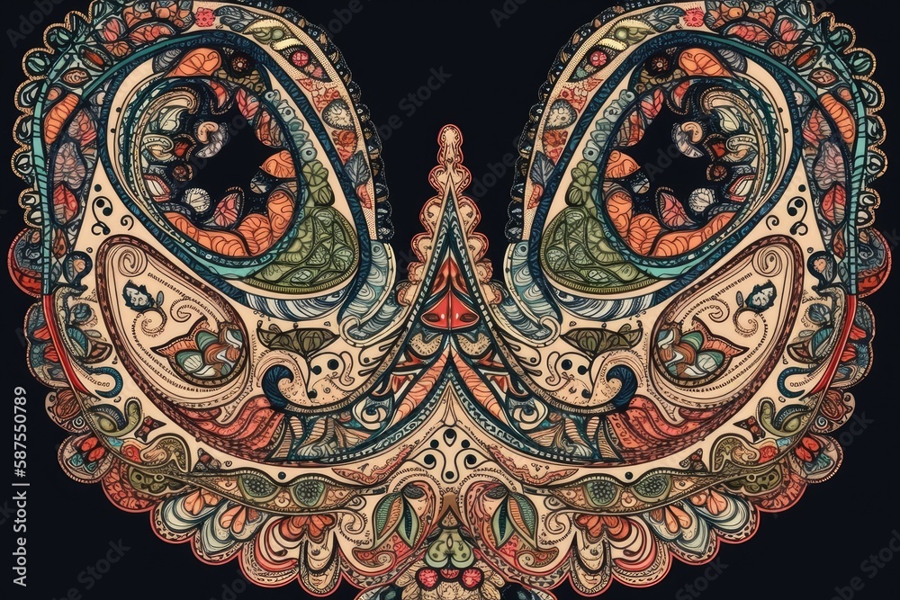 intricate and detailed design on a dark background. Generative AI