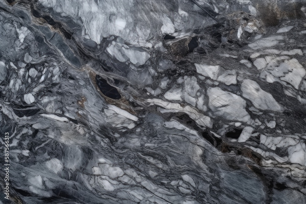 detailed close-up view of a polished marble surface. Generative AI