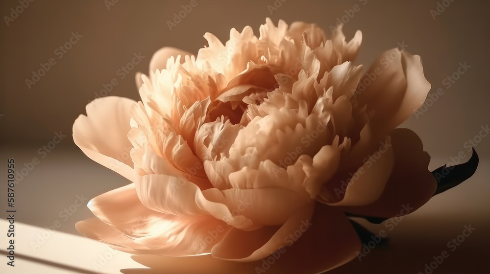 Beautiful peony flower. Illustration AI Generative