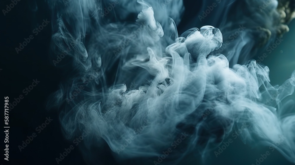 Dramatic vortex of clouds or smoke background. Vapor swirls. Generative AI