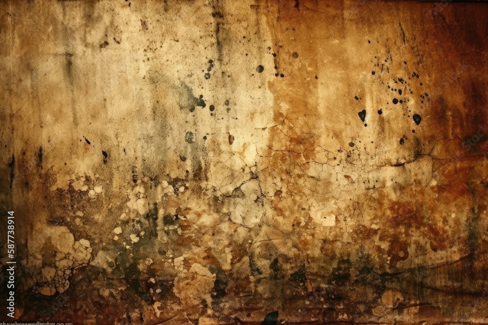 dirty wall with grime and stains. Generative AI