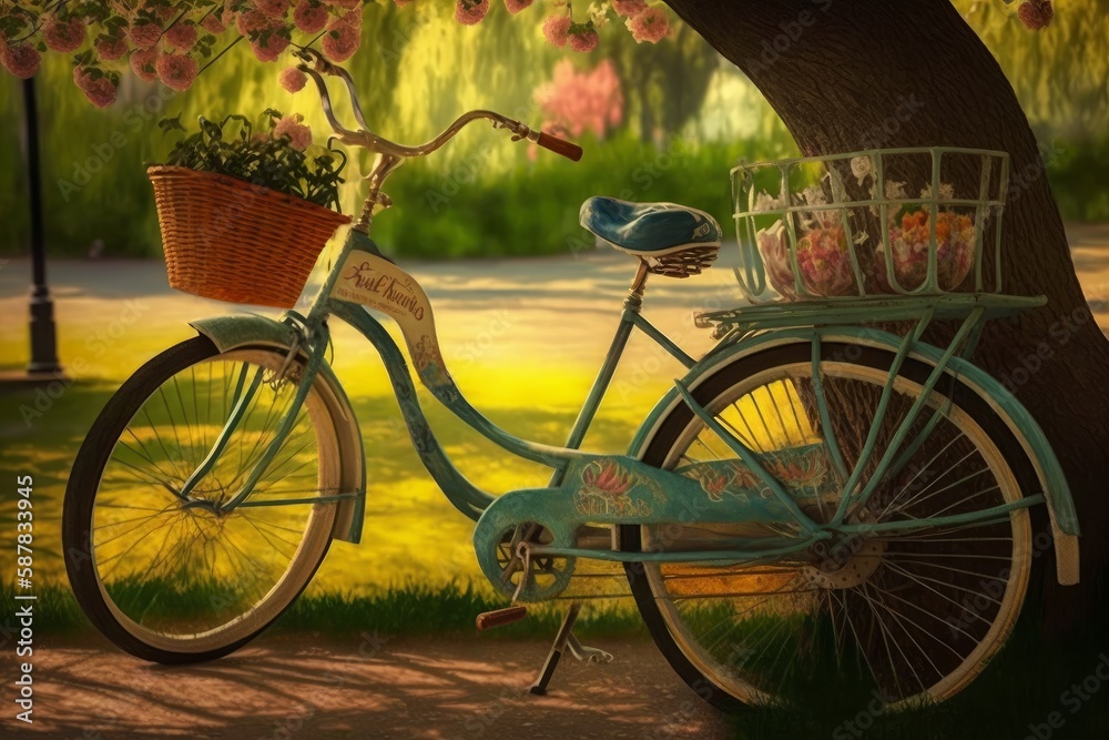 Enhance the Charm of a Vintage Bicycle Built for Two with a Polarizing Filter in a Quaint Park Setti