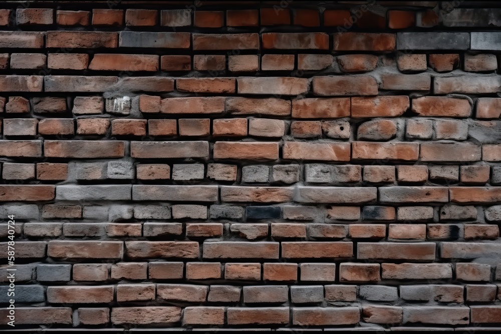 brick wall with no mortar. Generative AI