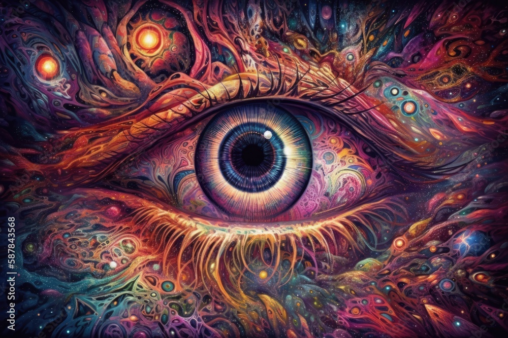 colorful eye painting. Generative AI