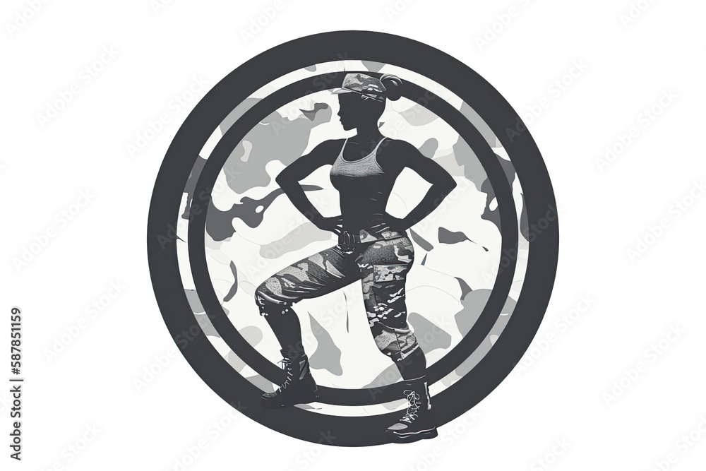 female athlete sprinting in a monochromatic aesthetic. Generative AI