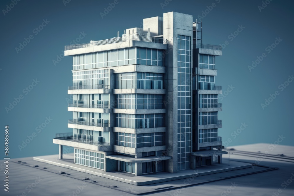 skyscraper resting on a rooftop. Generative AI