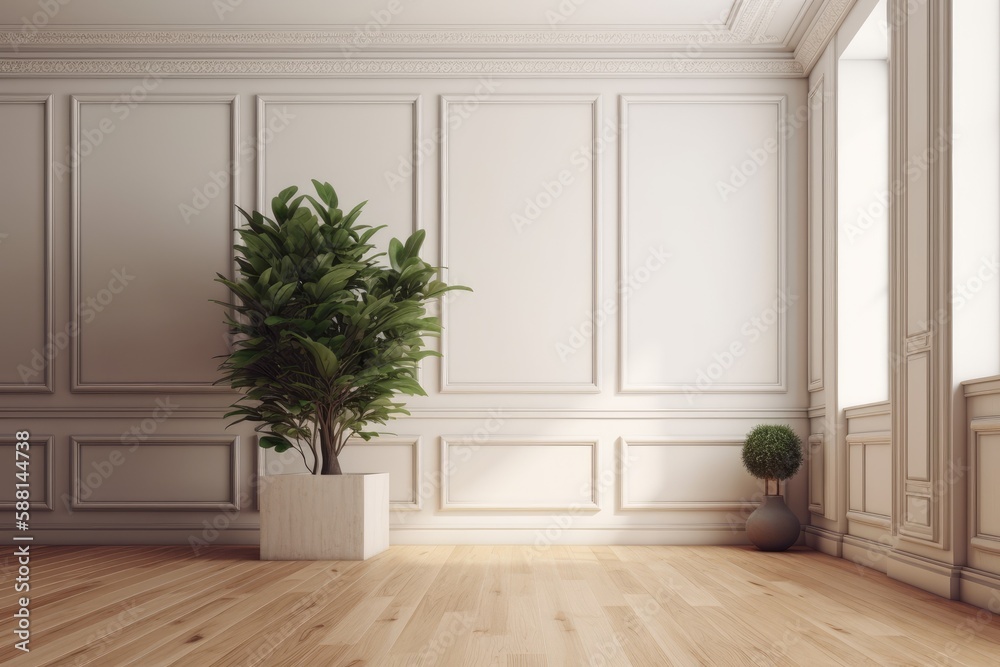 potted plant adding life to a corner of a room. Generative AI