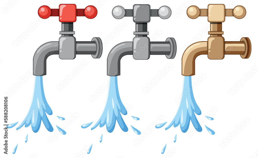 Different water taps collection