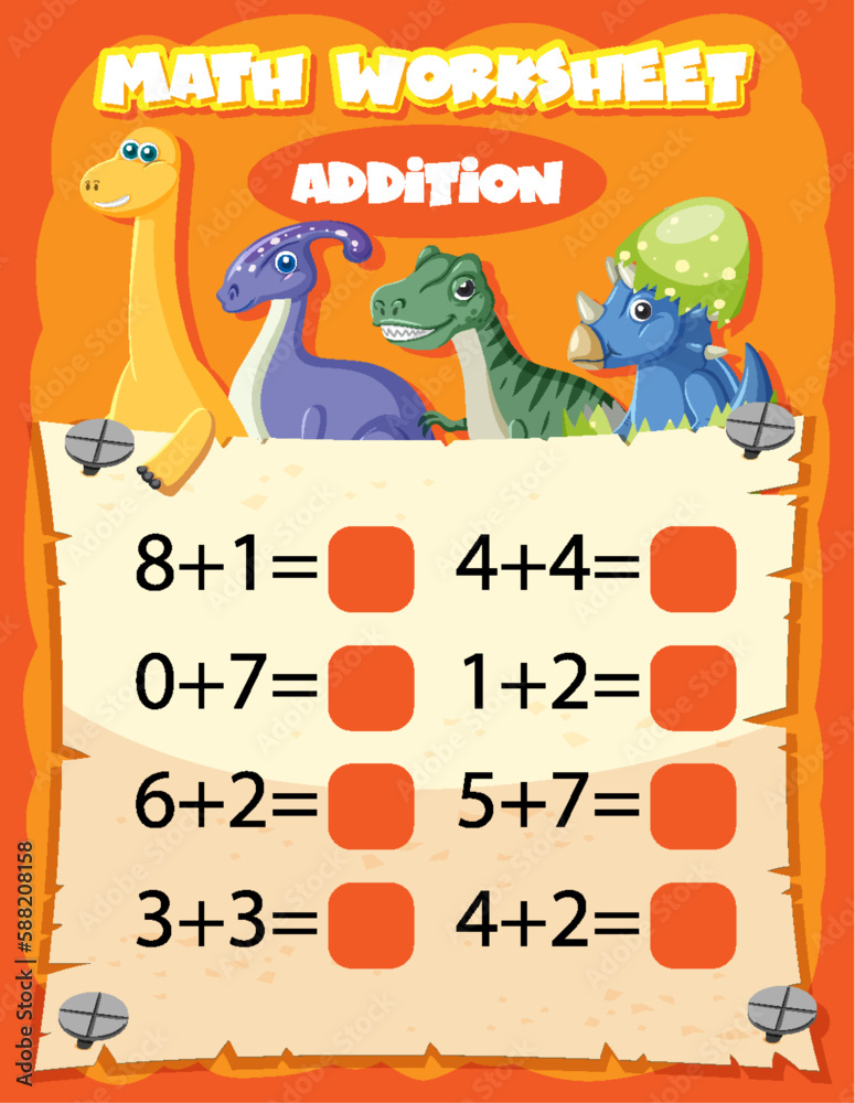 Math Worksheet Addition Template