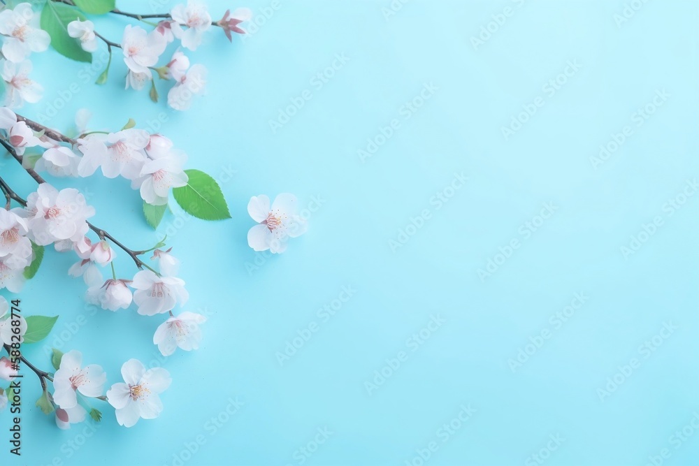 cherry blossom on a blue background