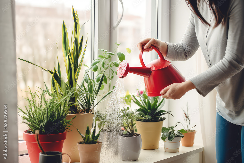 watering the plants