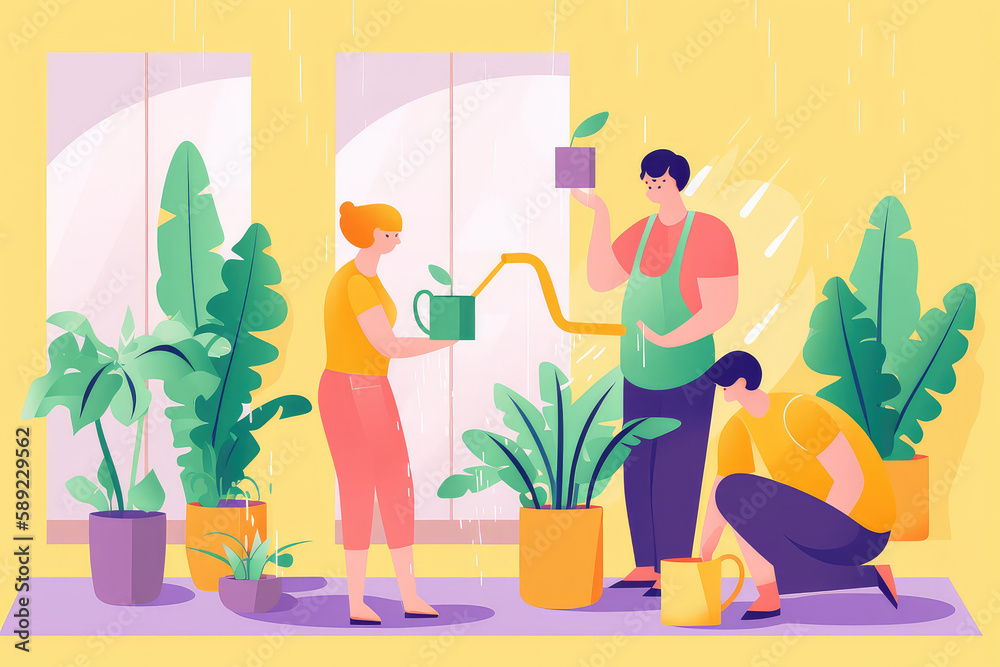 watering the plants