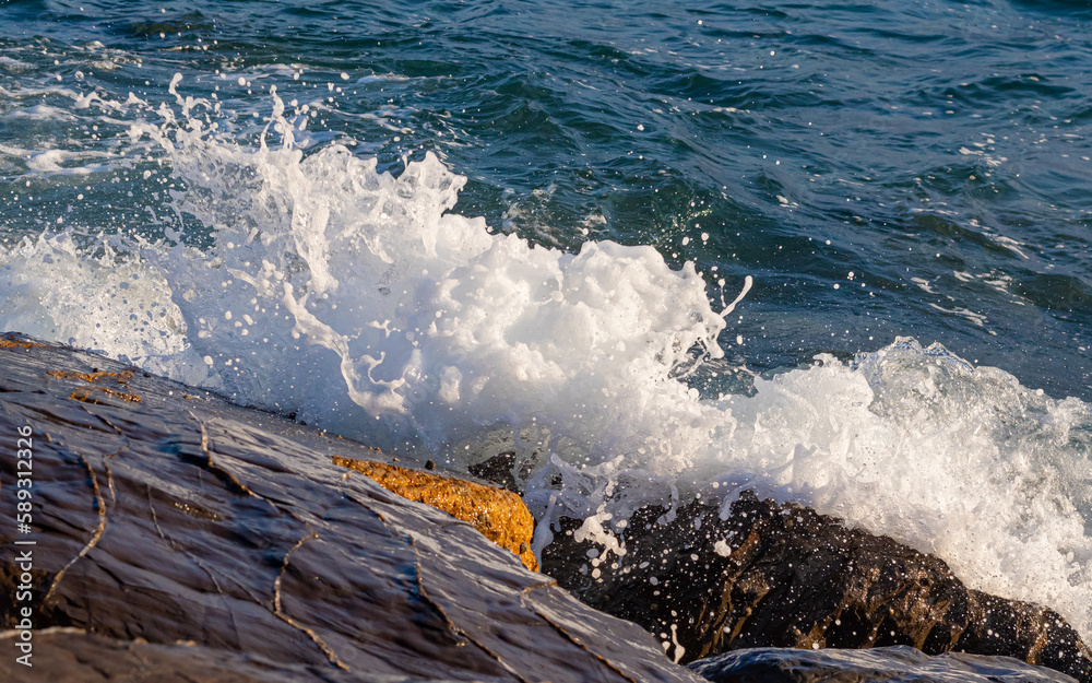 Stones and sea waves