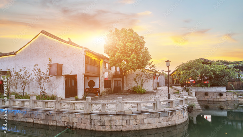 Ancient buildings in the ancient town of Dangkou, Jiangsu, China