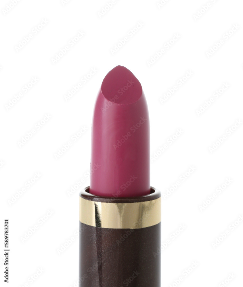 Beautiful lipstick isolated on white background, closeup