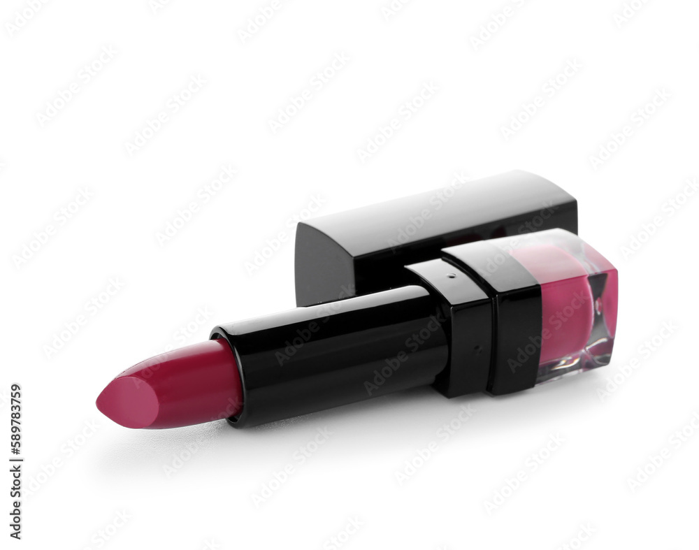 Beautiful lipstick on white background